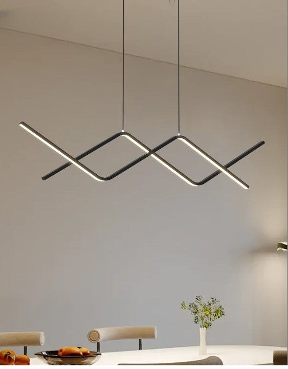 Wisząca Lampa LED Sufitowa Czarna Aga |wyspa|pilot|Nowoczesna|3 barwy|