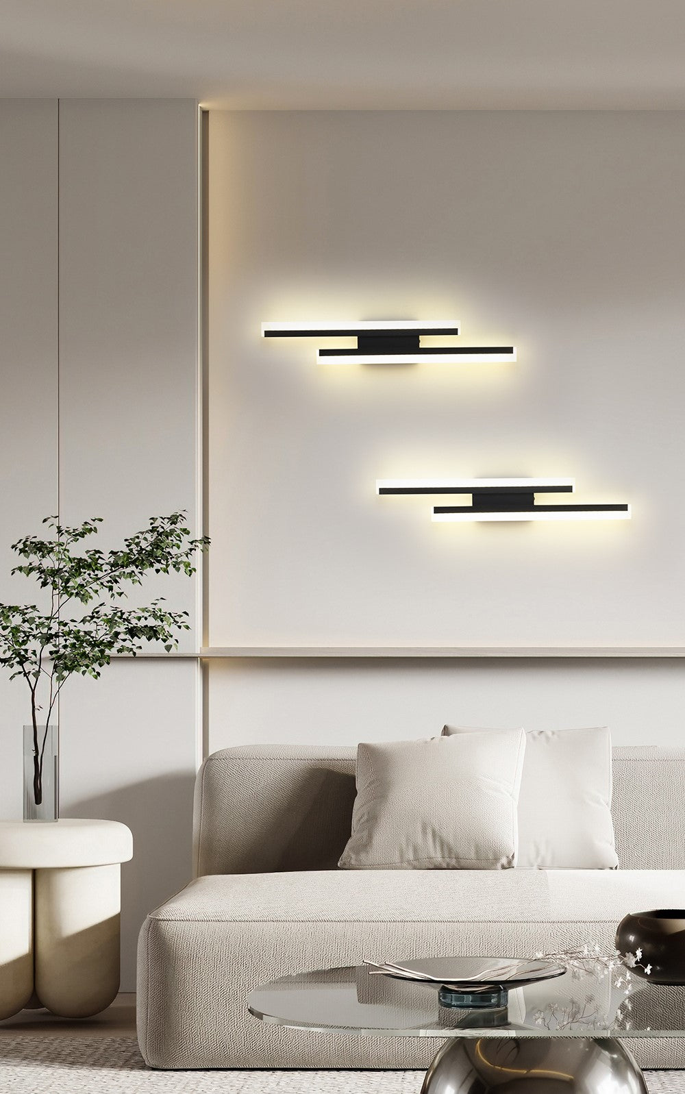 LAMPA LED ŚCIENNA KINKIET CZARNY naturalny 50CM 16W BARWA BIAŁA NEUTRALNA