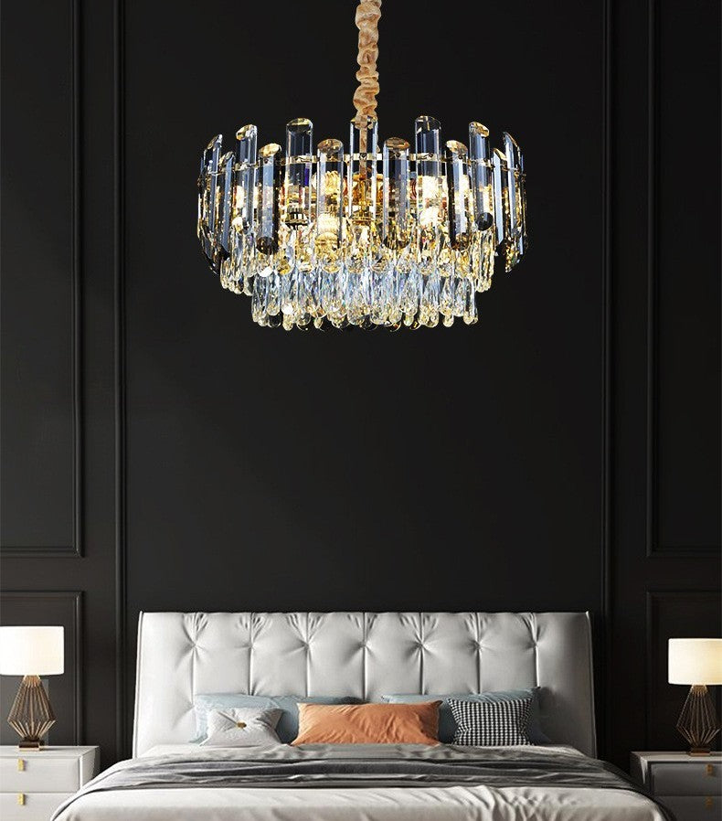 Nowoczesny Żyrandol Sufitowy Kryształ Podwójny Blask salon sypialnia