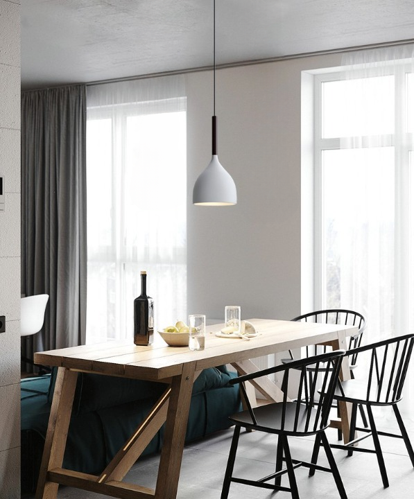 Lampa Sufitowa Nowoczesna wisząca Lumi|E27|Biała|Nowoczesna|17cm