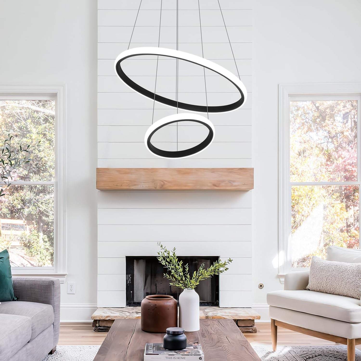 Lampa LED Sufitowa Czarna Ada| 40cm|zmienne światło|pilot|Nowoczesna