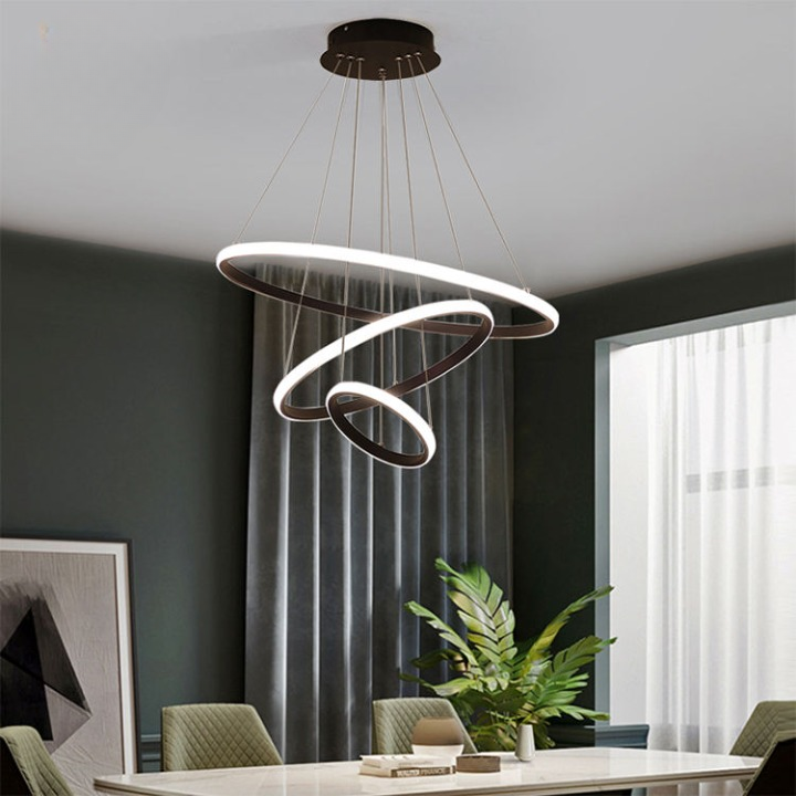 Lampa LED Sufitowa Black Rings| 60cm|zmienne światło|pilot|Nowoczesna