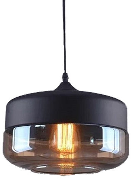 Lampa Sufitowa Industrialna Retro Glassey|E27| Czarna|Klasyczna|25cm