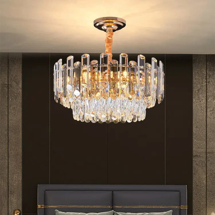 Nowoczesny Żyrandol Sufitowy Kryształ Podwójny Blask salon sypialnia