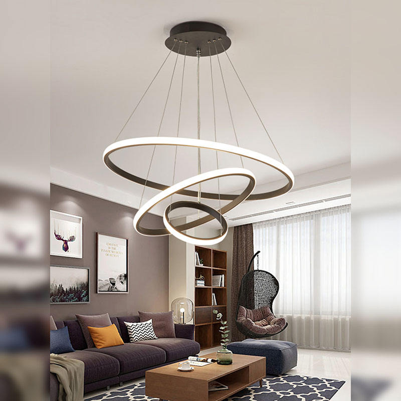 Lampa LED Sufitowa Black Rings| 60cm|zmienne światło|pilot|Nowoczesna