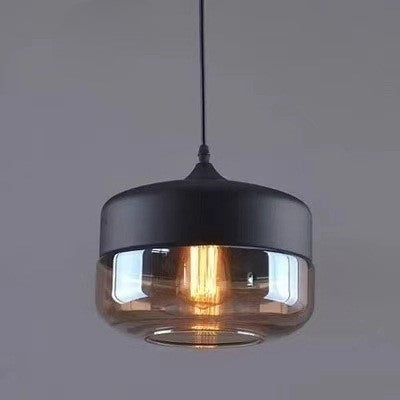 Lampa Sufitowa Industrialna Retro Glassey|E27| Czarna|Klasyczna|25cm