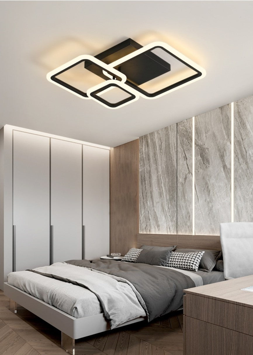 Lampa Led sufitowa Gordon 3 Czarna |48W|kuchnia|sypialnia|salon|