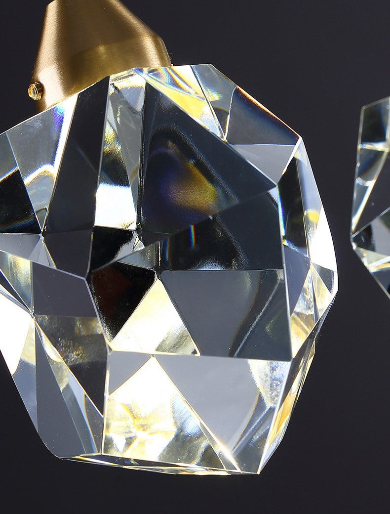 Lampa LED Wisząca Sufitowa Glamour kropla Złota|10|10|130|5W|kryształ|