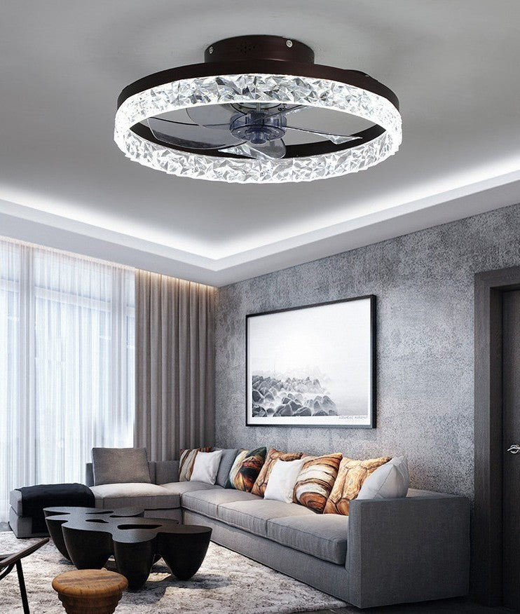 Plafon Wentylator Lampa LED czarna 3 barwy | pilot