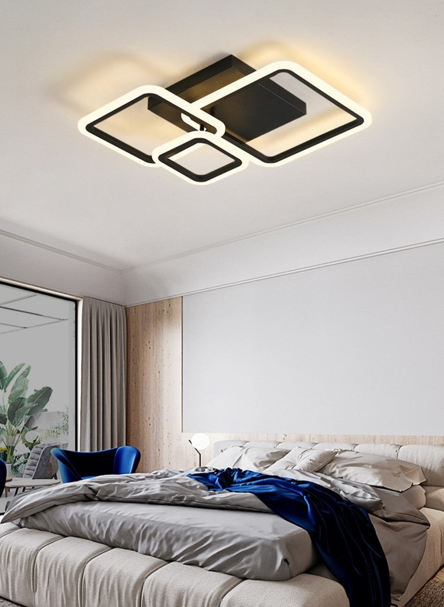 Lampa Led sufitowa Gordon 3 Czarna |48W|kuchnia|sypialnia|salon|