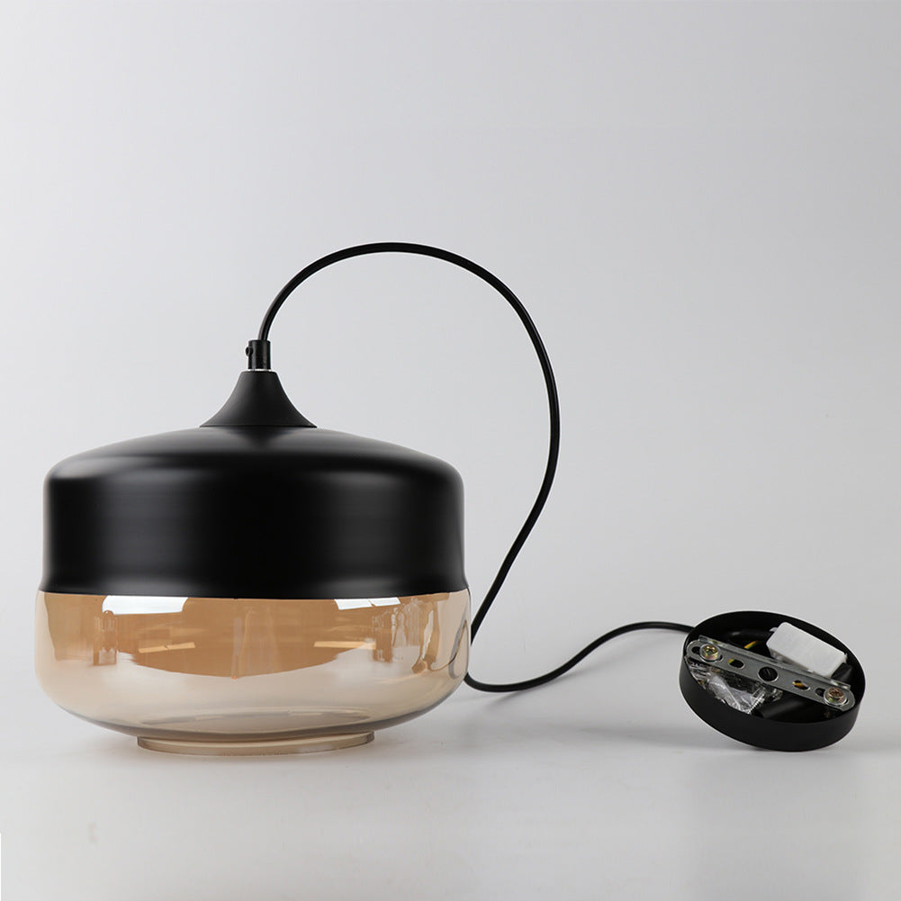 Lampa Sufitowa Industrialna Retro Glassey|E27| Czarna|Klasyczna|25cm