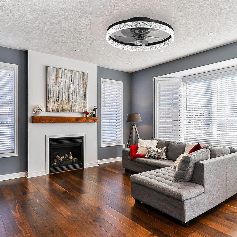 Plafon Wentylator Lampa LED czarna 3 barwy | pilot