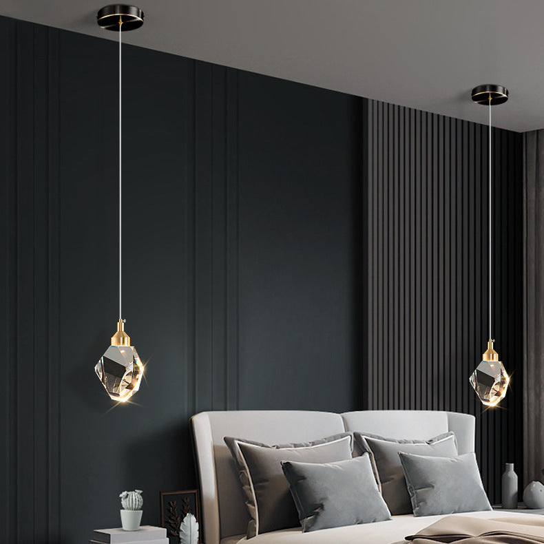 Lampa LED Wisząca Sufitowa Glamour kropla Złota|10|10|130|5W|kryształ|