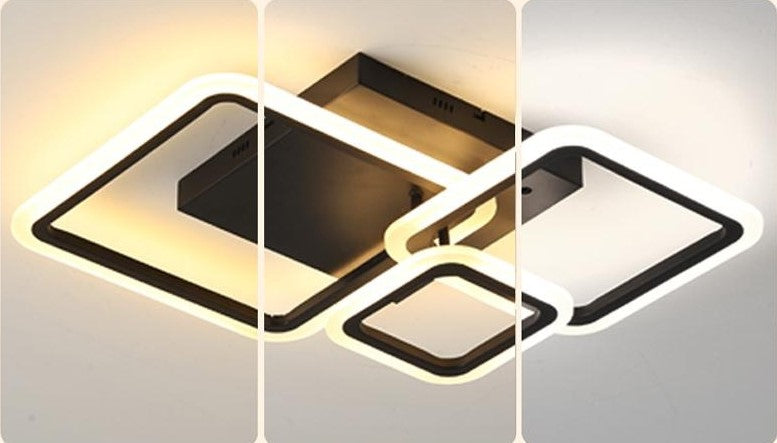 Lampa Led sufitowa Gordon 3 Czarna |48W|kuchnia|sypialnia|salon|