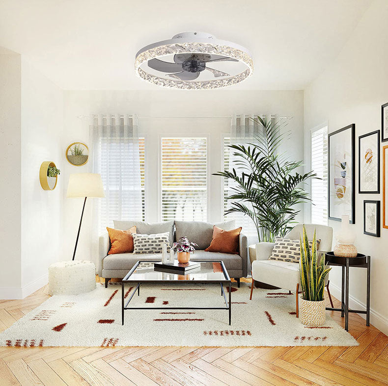 Plafon sufitowy LED z wiatrakiem biały +pilot, aplikacja TRYB ZIMOWY