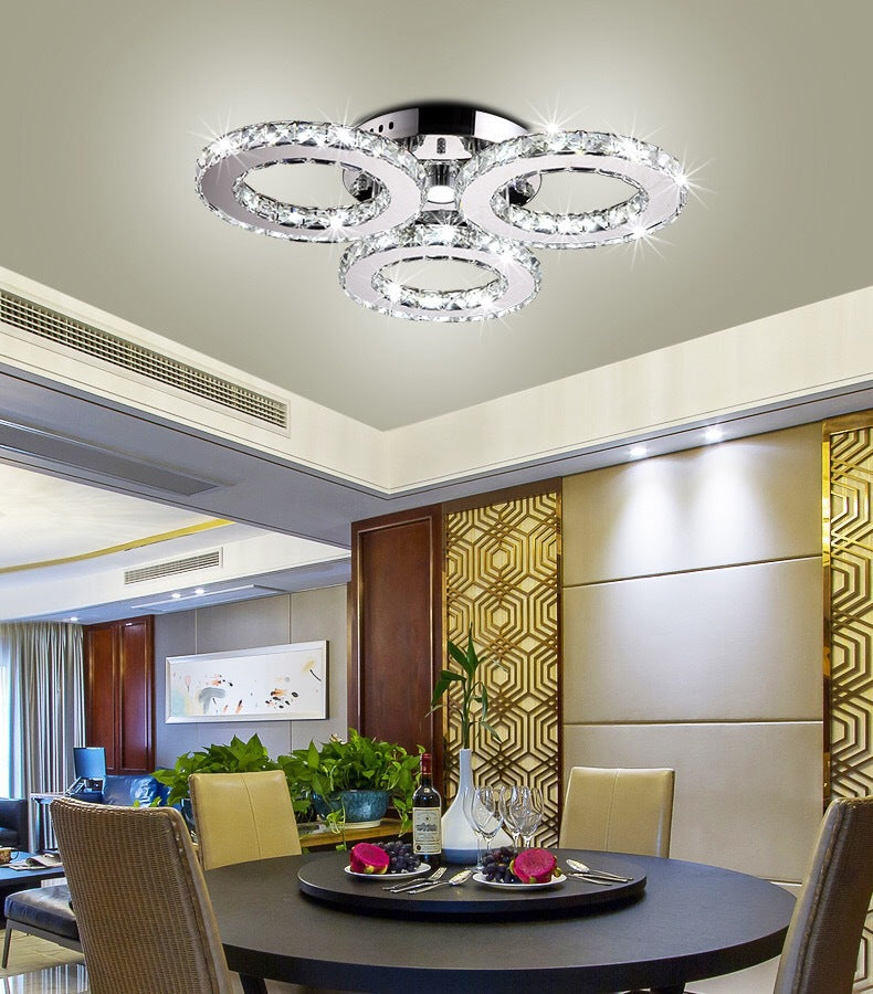 Lampa LED Sufitowa Galaxy 3 |Barwa zmienna |Pilot |kryształ| Plafon Led|