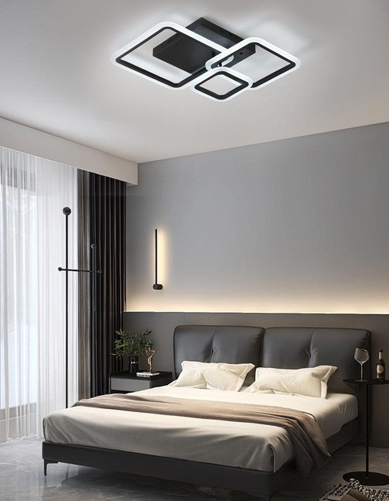 Lampa Led sufitowa Gordon 3 Czarna |48W|kuchnia|sypialnia|salon|