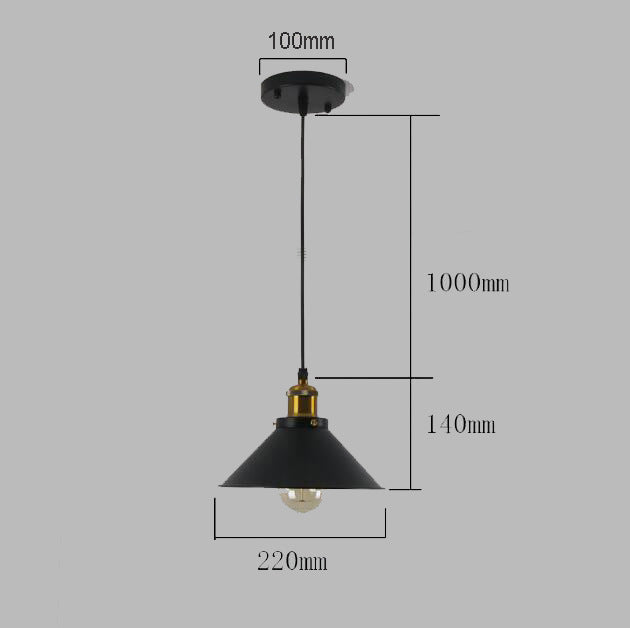 Lampa Sufitowa Industrialna Retro Lupi E27 Czarna Klasyczna 22cm