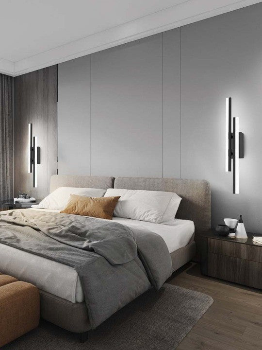 LAMPA LED ŚCIENNA KINKIET CZARNY 50CM 16W BARWA ZIMNY BIAŁY