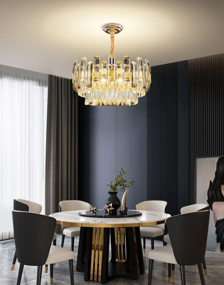 Nowoczesny Żyrandol Sufitowy Kryształ Podwójny Blask salon sypialnia