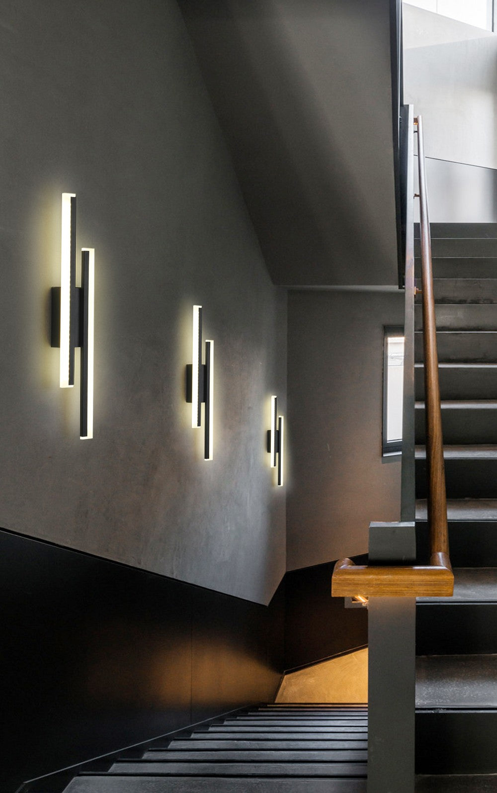 LAMPA LED ŚCIENNA KINKIET CZARNY naturalny 50CM 16W BARWA BIAŁA NEUTRALNA