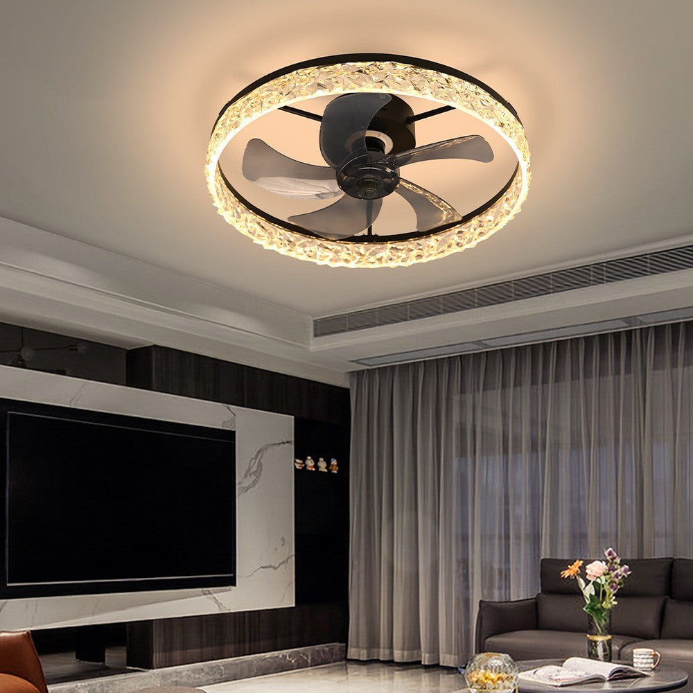 Plafon Wentylator Lampa LED czarna 3 barwy | pilot