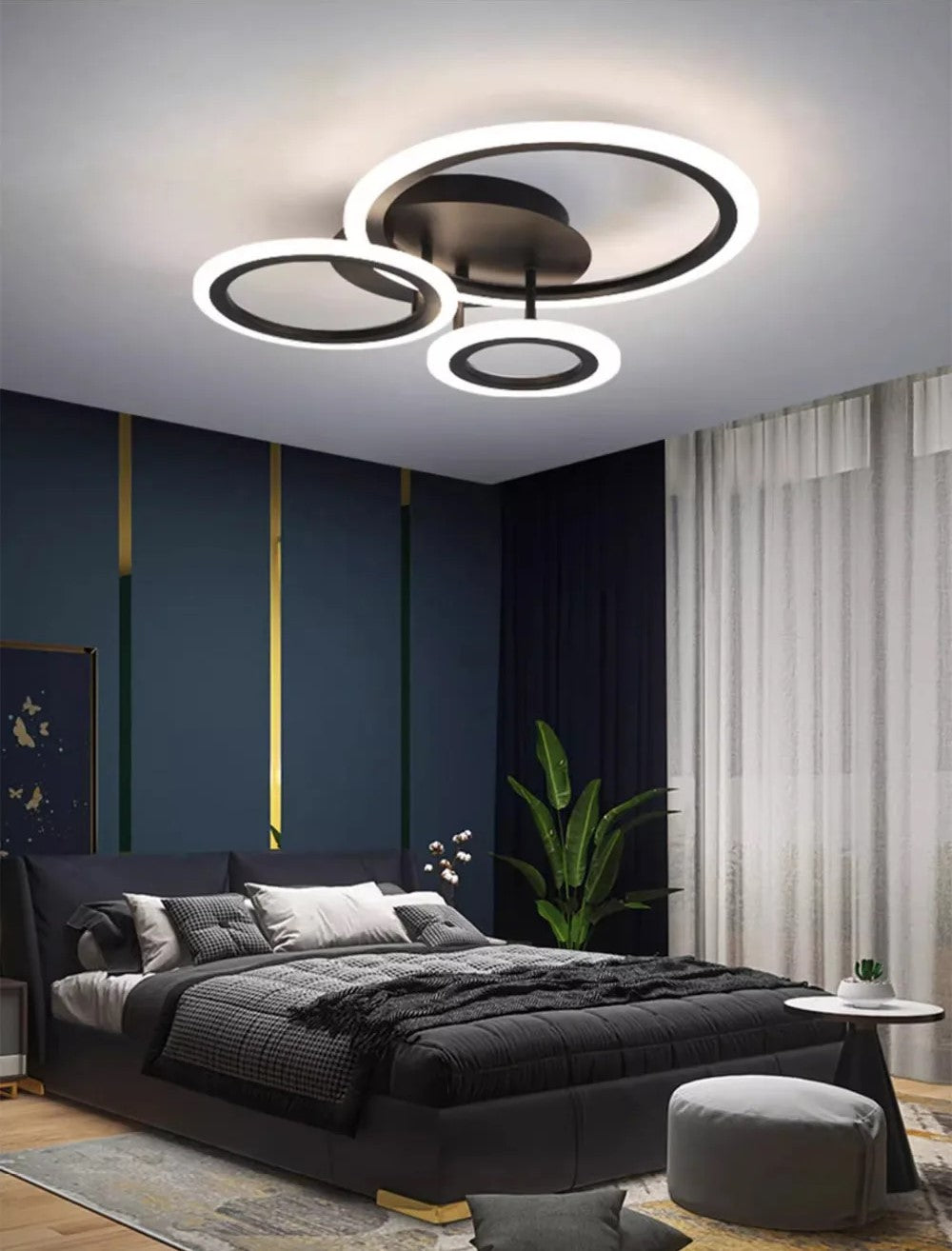 Lampa Led sufitowa Diana 3 Czarna |42W|kuchnia|sypialnia|salon|