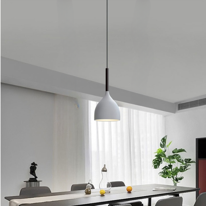 Lampa Sufitowa Nowoczesna wisząca Lumi|E27|Biała|Nowoczesna|17cm