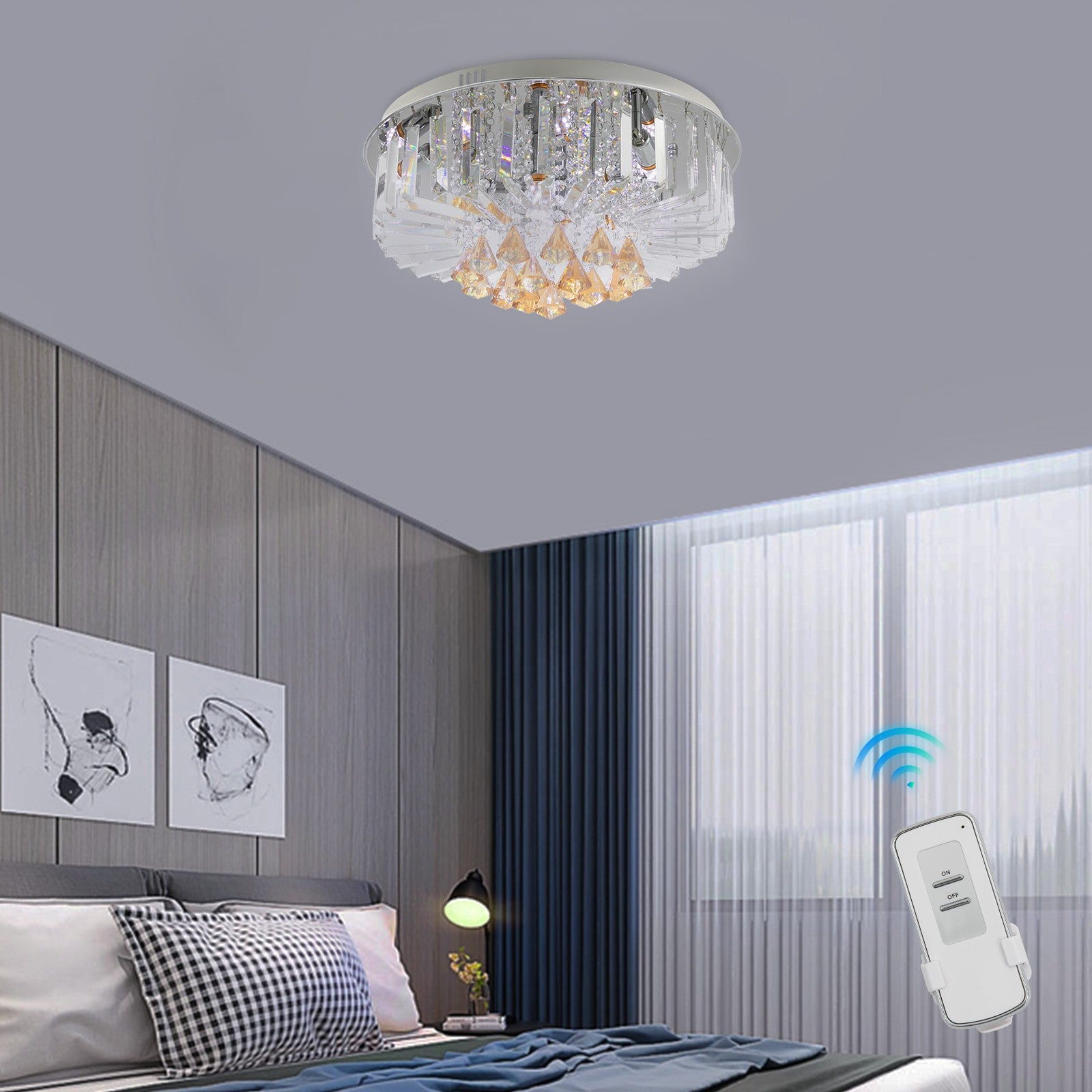 Plafon sufitowy LED Kryształ Laura II żarówka 3 Barwy