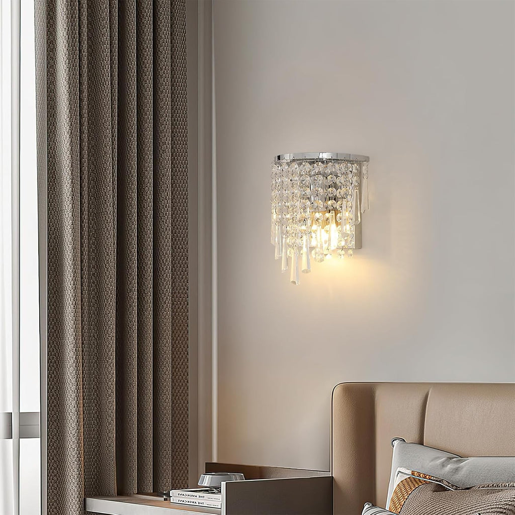 Nowoczesny kinkiet ścienny Kryształ chrom Żarówki E14
