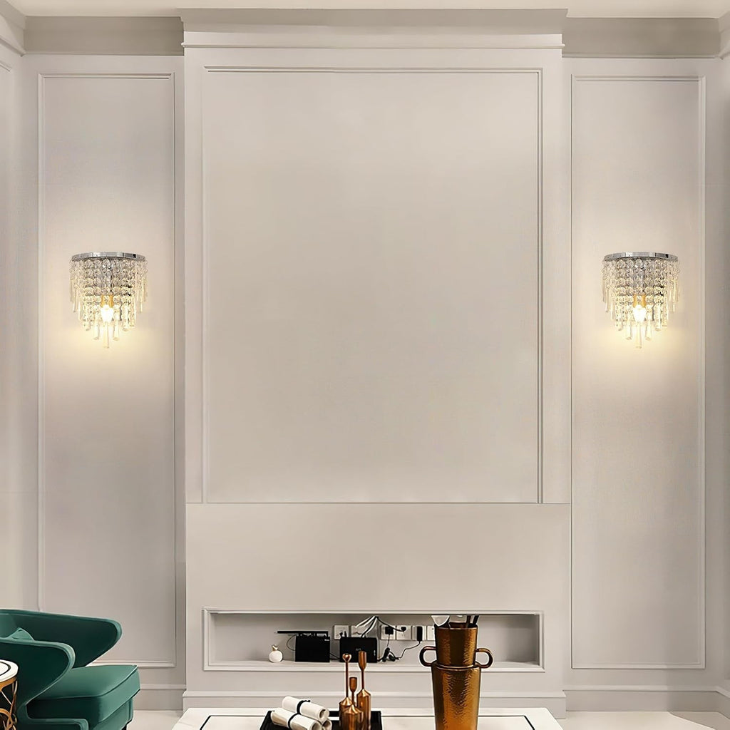 Nowoczesny kinkiet ścienny Kryształ chrom Żarówki E14