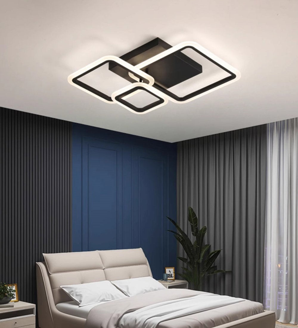 Lampa Led sufitowa Gordon 3 Czarna |48W|kuchnia|sypialnia|salon|