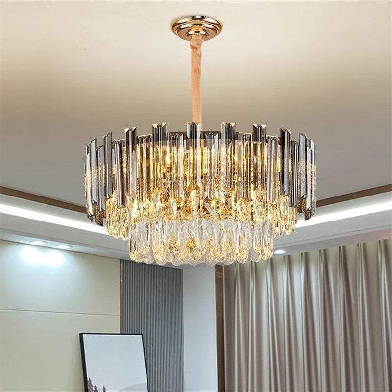 Nowoczesny Żyrandol Sufitowy Kryształ Podwójny Blask salon sypialnia