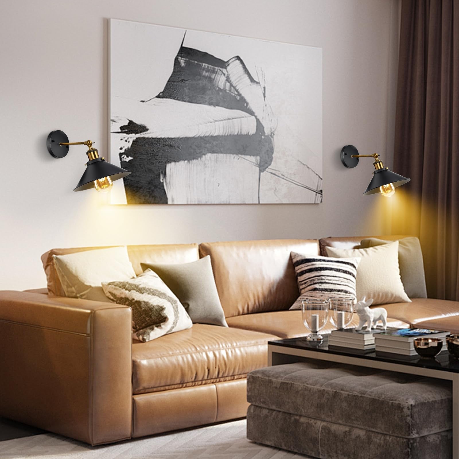 Kinkiety Ścienne Czarne Industrialne Retro Lupi E27 - Zestaw 2 szt. z Regulowanym Ramieniem