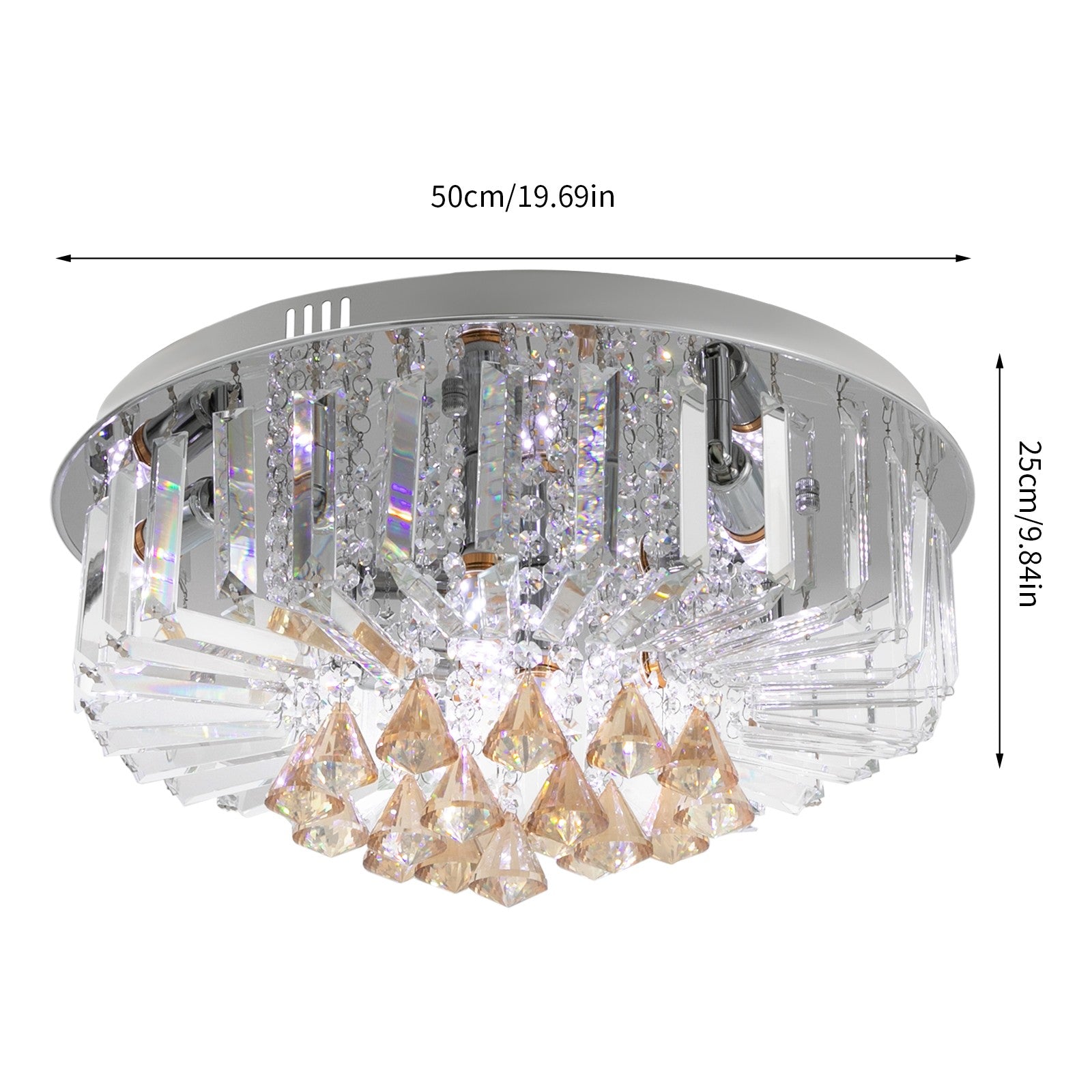 Plafon sufitowy LED Kryształ Laura II żarówka 3 Barwy