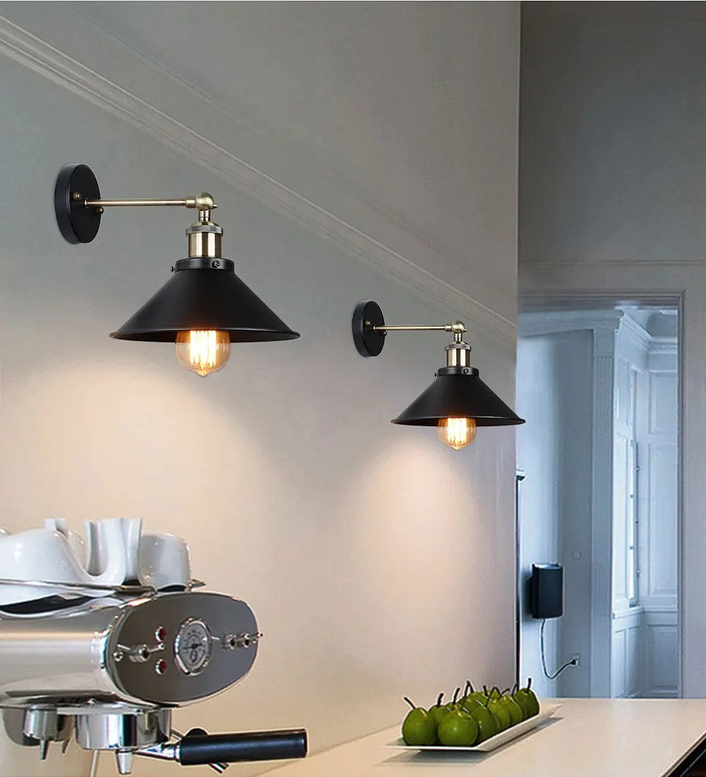 Kinkiety Ścienne Czarne Industrialne Retro Lupi E27 - Zestaw 2 szt. z Regulowanym Ramieniem