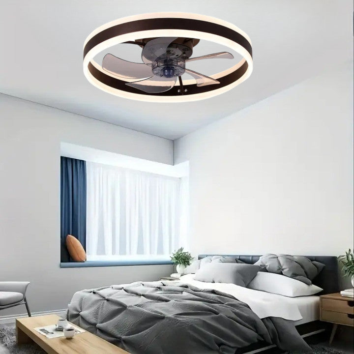 Plafon sufitowy LED z wentylatorem Kawowy nowoczesny 50cm 60W|Pilot