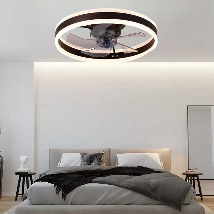 Plafon sufitowy LED z wentylatorem Kawowy nowoczesny 50cm 60W|Pilot