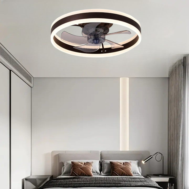 Plafon sufitowy LED z wentylatorem Kawowy nowoczesny 50cm 60W|Pilot