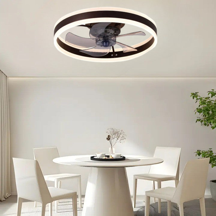Plafon sufitowy LED z wentylatorem Kawowy nowoczesny 50cm 60W|Pilot