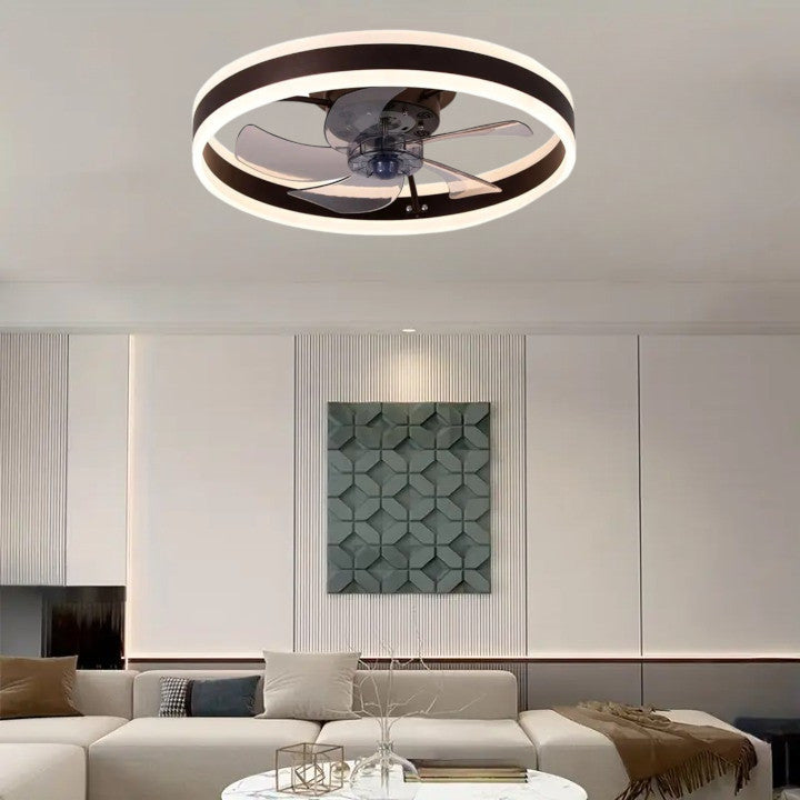 Plafon sufitowy LED z wentylatorem Kawowy nowoczesny 50cm 60W|Pilot