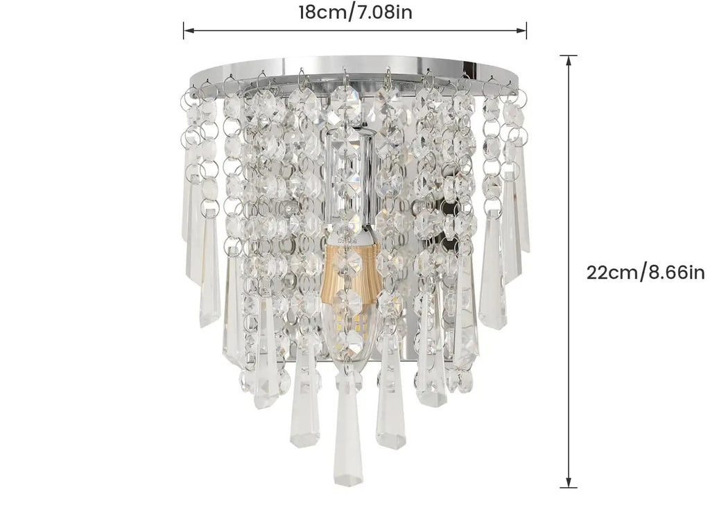 Nowoczesny kinkiet ścienny Kryształ chrom Żarówki E14