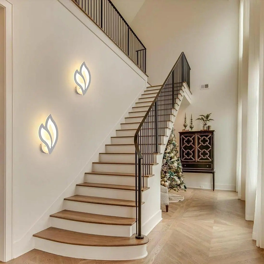 Nowoczesny kinkiet LED kwiat biały Iza elegancka ozdoba nastrojowe światło