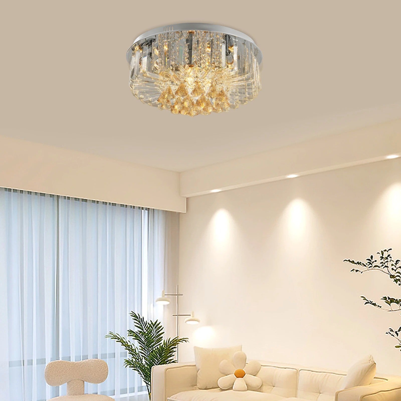 Plafon sufitowy LED Kryształ Laura II żarówka 3 Barwy