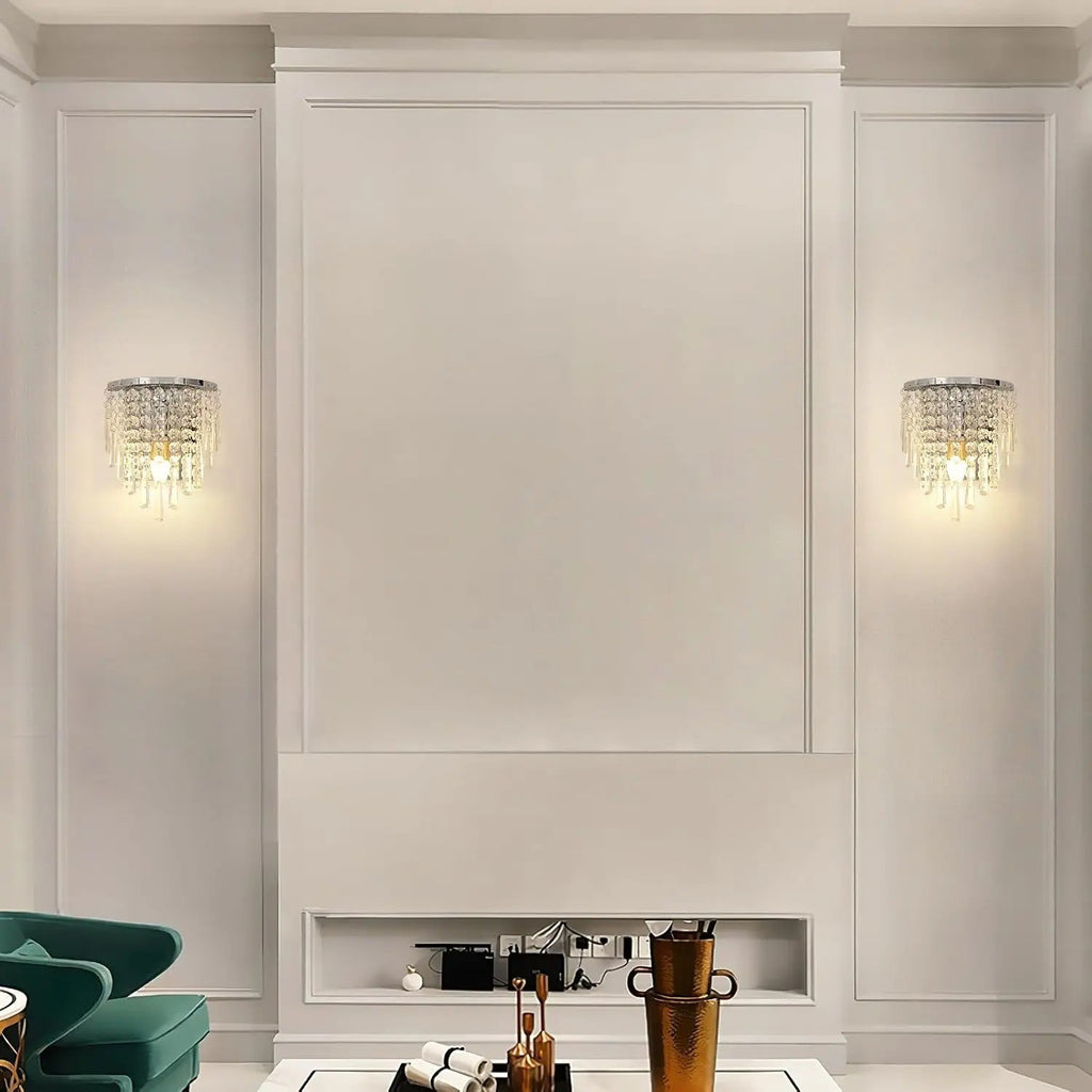 Nowoczesny kinkiet ścienny Kryształ chrom Żarówki E14