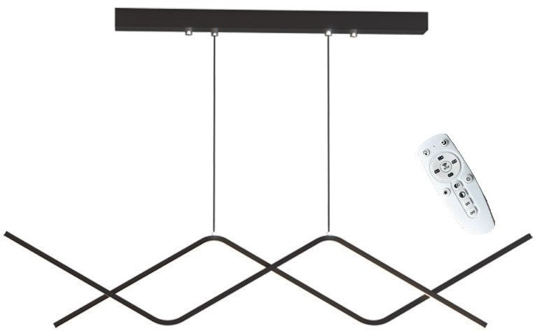 Wisząca Lampa LED Sufitowa Czarna Aga |wyspa|pilot|Nowoczesna|3 barwy|