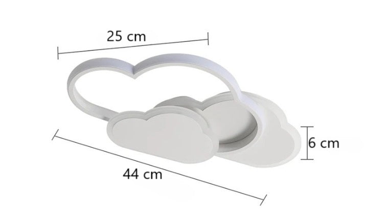 Biała Lampa Sufitowa LED w Kształcie Chmurki Oliwka 32W z Pilotem - Pokój Dziecięcy